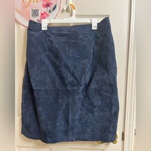 Atlantic Beach real leather Elegant Navy A-Line Skirt
